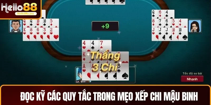 Các quy tắc chơi mẹo xếp chi Mậu Binh